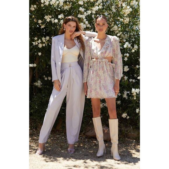 ASTR the label black Boyfriend Criss Cross Pleated Wide Leg Pants size XL NWT - Picture 3 of 10